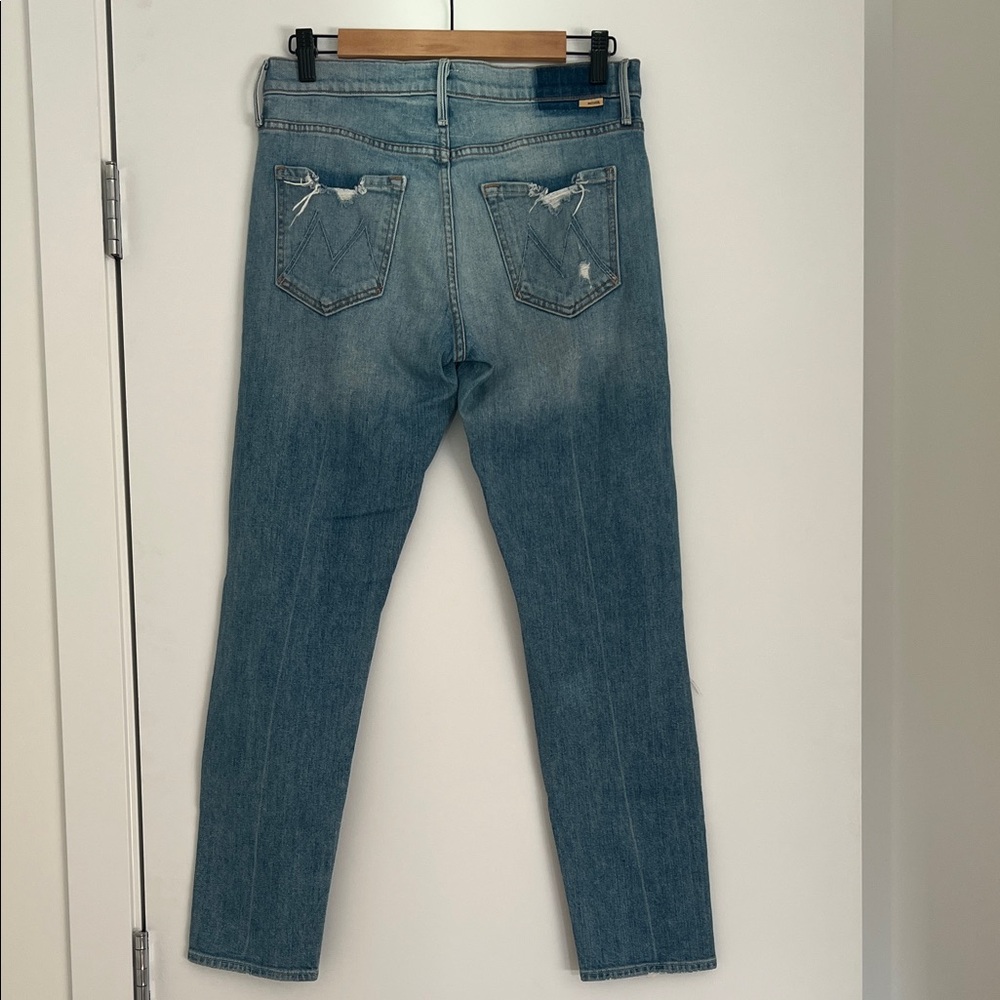 MOTHER Light Blue Ripped Slim Jeans - Picture 2 of 6